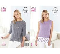King Cole Bamboo Cotton DK Knitting Pattern 5622 - Tops, Sweaters Pattern - 32-42 Inches