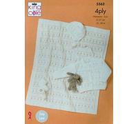 King Cole Big Value Baby 4 Ply Knitting Pattern 5562 - Easy Cardigans, Blankets, Headwear, Shoes Pattern - Premature - 2 Years