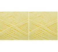 King Cole Big Value Baby Chunky Yarn - 100g Ball - Premium Acrylic Knitting & Crochet Wool for Soft Baby Clothes & Blankets (2513 Lemon) (Pack of 2)