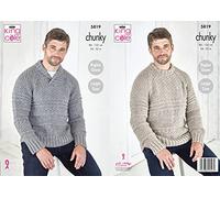 King Cole Big Value Chunky Knitting Pattern 5819 - Sweaters Pattern - 34-52 Inches