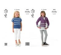 King Cole Big Value Knitting Pattern 3853 Kids 24 - 32 Inches Tops, Cardigans