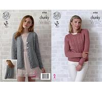 King Cole Big Value Knitting Pattern 4704 - Advanced Cardigans, Sweaters Pattern - 28/30-44/46 Inches