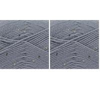 King Cole Big Value Tweed DK Yarn - 100g Ball - Premium Acrylic Wool for Knitting & Crochet - Double Knit (1735 Blue Mountain) (Pack of 2)