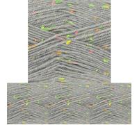 King Cole Big Value Tweed DK Yarn - 100g Ball - Premium Acrylic Wool for Knitting & Crochet - Double Knit (3660 Disco) (Pack of 4)