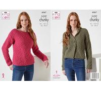 King Cole Celestial Super Chunky Knitting Pattern Ladies Jacket & Sweater (6067), Various