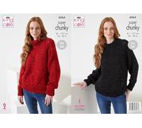 King Cole Celestial Super Chunky Knitting Pattern Ladies Sweaters (6064)