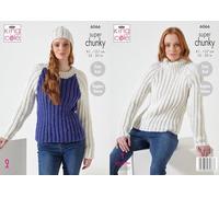 King Cole Celestial Super Chunky Knitting Pattern Ladies Sweaters & Hat (6066)