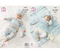 King Cole Cherish DK Knitting Pattern 5678 - Sweaters, Jackets, Trousers, Headwear, Blankets Pattern - 14-21 Inches