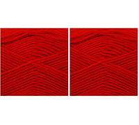 King Cole Cherished DK Yarn - 100g Ball - 100% Anti-Pilling Acrylic Double Knitting Wool - Super Soft Yarn for Baby Garments, Blankets, and Clothes (1422 Red) (Pack of 2)