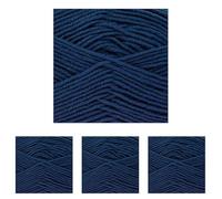 King Cole Cherished DK Yarn - 100g Ball - 100% Anti-Pilling Acrylic Double Knitting Wool - Super Soft Yarn for Baby Garments, Blankets, and Clothes (1427 French Navy) (Pack of 4)
