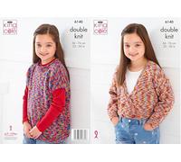 King Cole Children’s Knitting Pattern Double Knit Cardigan and Tabard (6140), 56cm - 76cm (22” - 30” Inches)