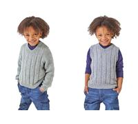 King Cole Children’s Knitting Pattern Double Knit Sweater and Slipover (6155), 51cm - 71cm (20” - 28” Inches)