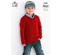 King Cole Children's Cabled Sweaters Fashion Aran Knitting Pattern 3388
