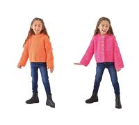 King Cole Children's Knittin g Pattern Double Knit Sweater & Cardigan (6133), 20" - 28"