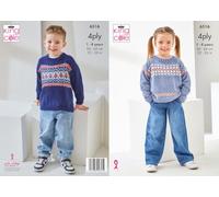 King Cole Children's - Knitting Pattern (6516) in Cherished 4Ply - Sweaters in Cherished 4Ply