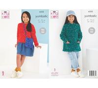 King Cole Childrens Knitting Pattern Girls Sweaters & Bag Easy Knit (6252)
