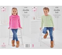 King Cole Children's Sweater and Cardigan Knitting Pattern Double Knit (6162) 6 Months - 8 Years - 46cm x 66cm 18" - 26" Inches.