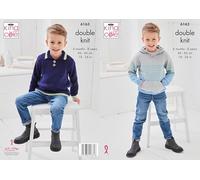 King Cole Children's Sweater and Cardigan Knitting Pattern Double Knit (6163) 6 Months - 8 Years - 46cm x 66cm 18" - 26" Inches.