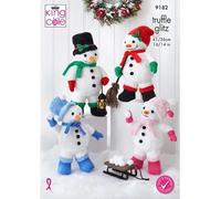 King Cole Christmas Knitting Pattern Truffle Glitz Small & Large Seasonal Snowmen (9182)