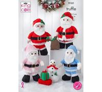 King Cole Christmas Knitting Pattern Truffle Small & Large Seasonal Santas (9181)