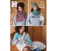 King Cole Christmas Super Chunky Knitting Pattern 5781 - Easy Headwear, Scarves, Blankets Pattern - One Size