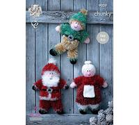 King Cole Christmas Toys Tinsel Knitting Pattern 9029 Chunky