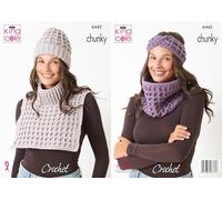 King Cole Chunky Crochet Pattern Pamphlet - 6442 Ladies Accessories (4 Designs)