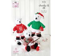 King Cole Chunky & DK Knitting Pattern Christmas Jumper Polar Bear Toys (9173)