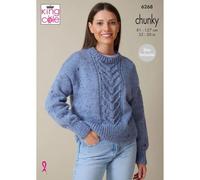 King Cole Chunky Knitting Pattern - 6268 Ladies Sweater & Slipover