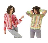 King Cole Chunky Knitting Pattern Pamphlet - 6204 Ladies Sweater & Jacket (32-50ins) 2 Designs