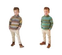 King Cole Chunky Knitting Pattern Boys Sweaters in 2 Designs (6243)