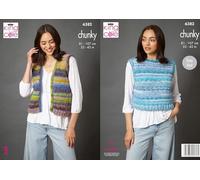 King Cole Chunky Knitting Pattern Pamphlet - 6382 Ladies Waistcoat & Tank Top (2 Designs)