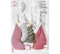 King Cole Chunky & Super Chunky Knitting Pattern for Christmas Stockings (6096)