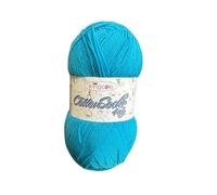 King Cole Cotton Socks 4 Ply Yarn - 100g Ball - Breathable Cotton Blend Knitting Wool for Socks, Shawls and Garments - Self-Patterning (4764 Azure)