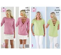 King Cole Cotton Top DK Knitting Pattern 5370 - Tops, Sweaters Pattern - 32-50 Inches