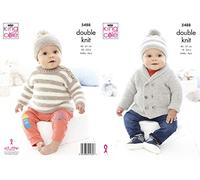King Cole Cotton Top DK Knitting Pattern 5488 - Jackets, Sweaters, Headwear Pattern - 6 Months - 6 Years
