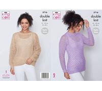 King Cole Cotton Top DK Knitting Pattern 5716 - Sweaters Pattern - 32-42 Inches