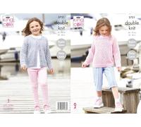King Cole Cottonsmooth DK Knitting Pattern 5751 - Easy Cardigans, Sweaters Pattern - 22-30 Inches