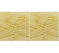 King Cole Cottonsoft DK Yarn - 100g Ball - 100% Super Soft Cotton Double Knitting Wool for Knitting & Crochet (Choose Colour) (1600 Buttercup) (Pack of 2)