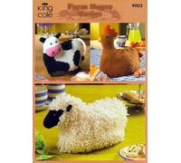 King Cole Cow, Hen & Sheep Knitted Cosies Merino DK Knitting Pattern 9003
