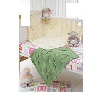 King Cole DK Baby Double Knitting Pattern Babies Pram & Cot Blanket 3703, Green