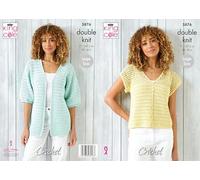 King Cole 5876 Adult DK Button Up Top Cardigan Crochet Pattern