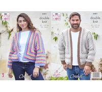 King Cole DK Crochet Pattern Pamphlet - 6481 Ladies Hexagon Cardigans (32-54 ins)