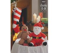 King Cole DK & Cuddles Christmas Knitting Pattern Santa Rudolph Toys & Stocking by King Cole