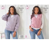 King Cole DK Knitting Pattern - 6156 Ladies Tank Top & Sweater