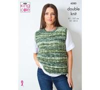 King Cole DK Knitting Pattern - 6283 Ladies Sweater & Tank Top