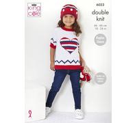 King Cole DK Knitting Pattern Childrens Sweater Hoodie & Coronation Crown (6023)