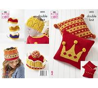 King Cole DK Knitting Pattern Cushion Tea or Mug Cosy & Coronation Crown (6025)