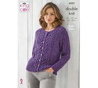 King Cole Womens Knitting Pattern Double Knit Raglan Cardigan & Sweater (6092)