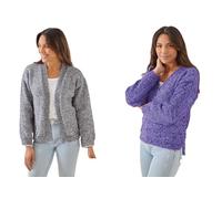 King Cole Women’s Knitting Pattern Double Knit Sweater and Cardigan (6132), 32” - 50” (81cm - 127cm) Bust